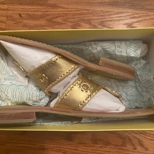 Jack Rogers Women's Gold New Size 8 Sandals Heel